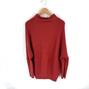 BluIvy Rust Colored Ribbed Slouch Dolman Thick Sweater Size Medium/Large